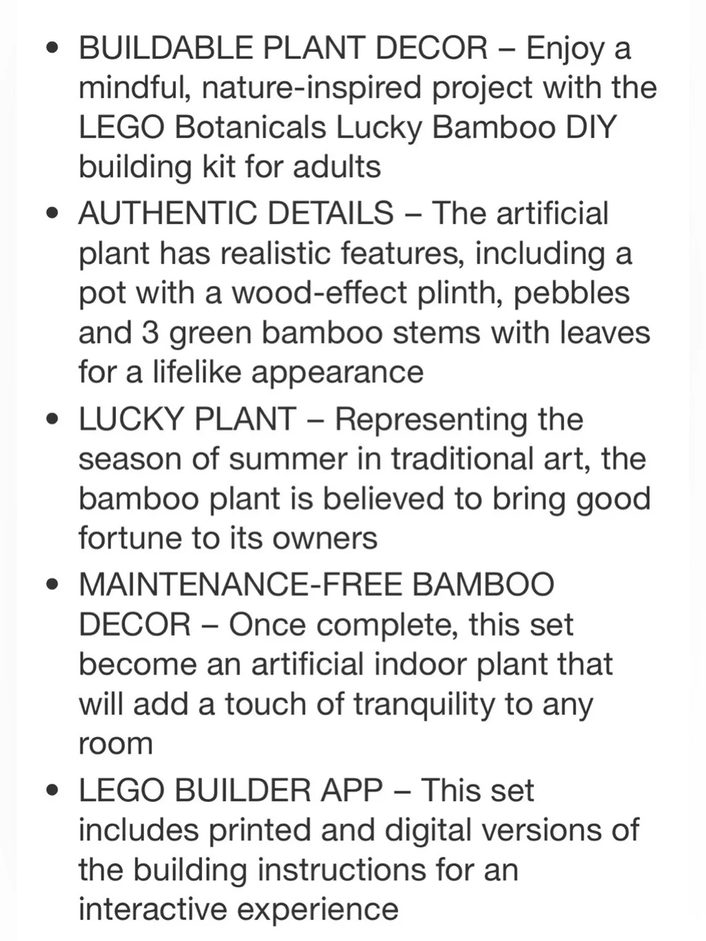 *NIB* LEGO Botanical Lucky Bamboo - Green Decorative Plant Set - Picture 2 of 5
